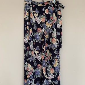 Floral wrap skirt - floor length/maxi